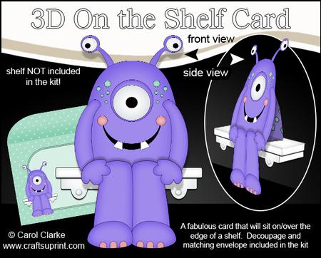 3D on the Shelf Card Kit - My Little Monster Bubba