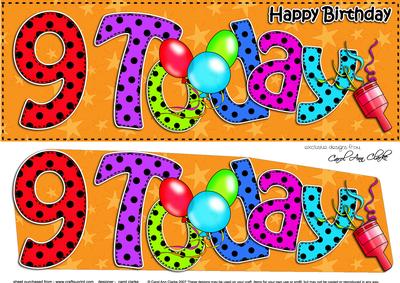 Large Dl 9th Birthday Celebrations Card & 3D Decoupage