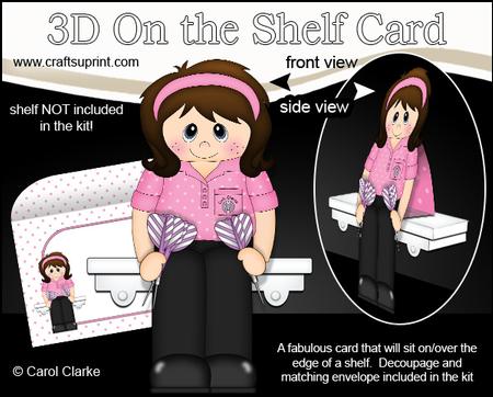 3D on the Shelf Card Kit - Little Darts Lady Denise