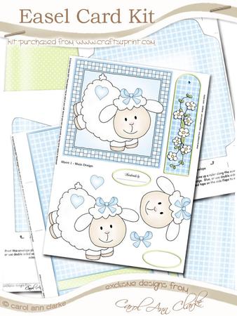 Little Lamb Easel Card Kit with 3D Decoupage