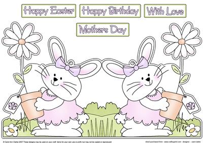 Little Girl Bunny Shaped Card