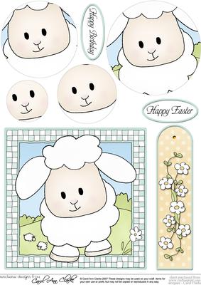 Little Lamb Quick Card with Circle Pyramage Topper