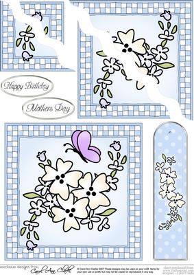 Flowers and Butterfly Quick Card Wavy Corner Side Stacker