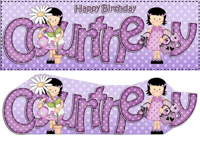 Large Dl Birthday Courtney Girlz Quick Card 3D Decoupage