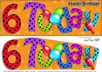 Large Dl 6th Birthday Celebrations Card & 3D Decoupage