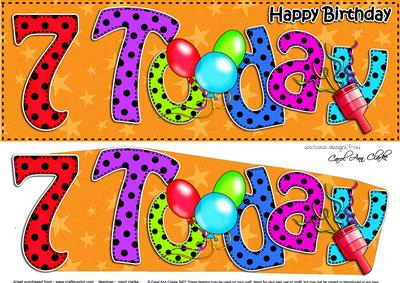 Large Dl 7th Birthday Celebrations Card & 3D Decoupage
