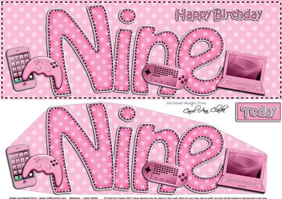 Large Dl 9th Birthday Gadgets N Gizmos Card & 3D Decoupage