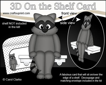 3D on the Shelf Card Kit - Rikki Raccoon