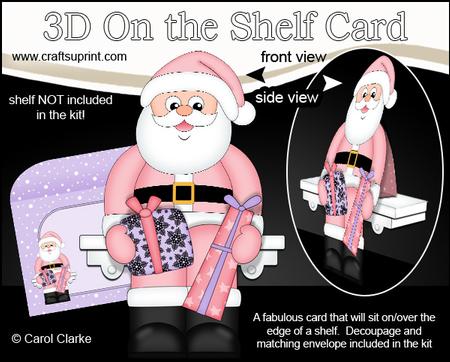 3D on the Shelf Card Kit - Christmas Santa's Presents