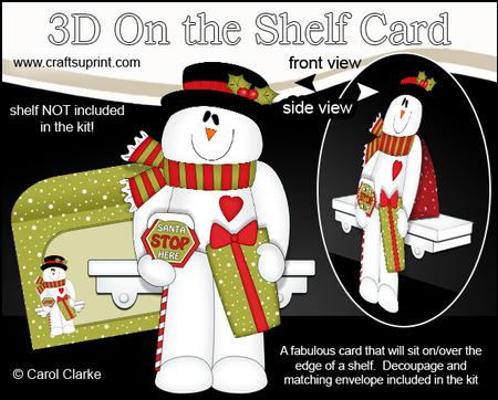 3D on the Shelf Card Kit - Santa Stop Here for Snowman Rio!