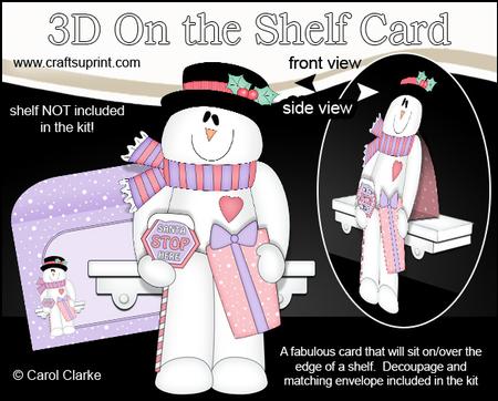 3D on the Shelf Card Kit - Santa Stop Here for Snowman Rio!