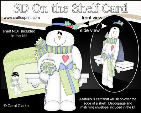 3D on the Shelf Card Kit - Santa Stop Here for Snowman Rio!