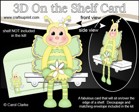 3D on the Shelf Card Kit - Dizzy the Butterfly