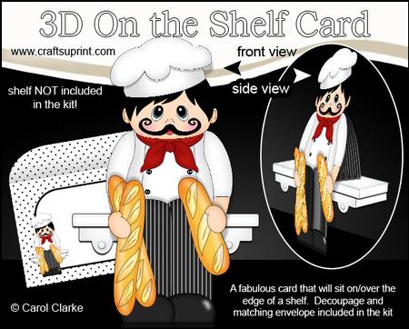 3D on the Shelf Card Kit - Marcel Le Petit French Chef