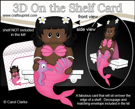 3D on the Shelf Card Kit - Little Ethnic Mermaid Jewel