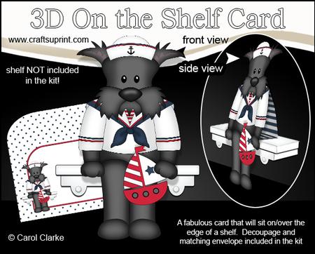 3D on the Shelf Card Kit - Old Sea Dog - Scottie Dog Hamish