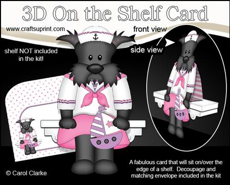 3D on the Shelf Card Kit - Old Sea Dog - Scottie Dog Maisie
