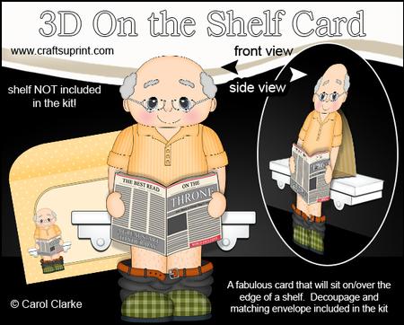 3D on the Shelf Card Kit - Old Man Isaac on the Throne