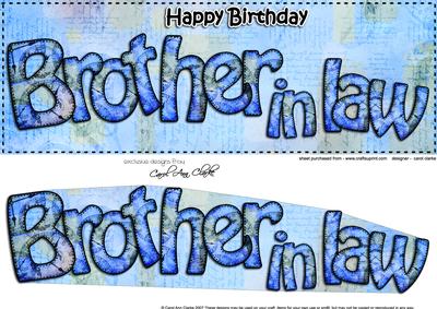 Large Dl Birthday Brother in Law Clocks 3D Decoupage
