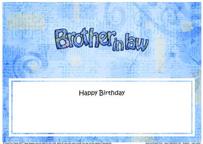 Large Dl Birthday Brother in Law Clocks Matching Insert