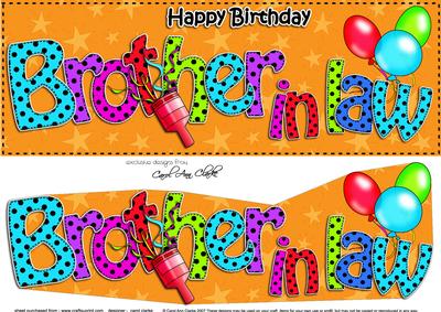 Large Dl Birthday Brother in Law Celebrations 3D Decoupage