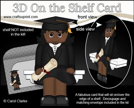 3D on the Shelf Card Kit - Little Ethnic Graduate Jakki