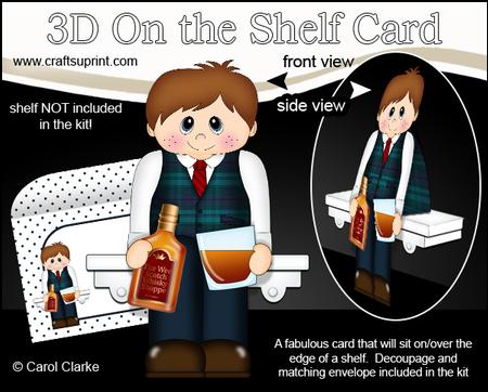 3D on the Shelf Card Kit - Little Whisky Drinker Malcolm