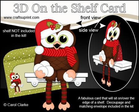 3D on the Shelf Card Kit - Christmas Little Hoot Owl