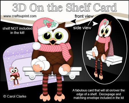 3D on the Shelf Card Kit - Christmas Little Hoot Owl