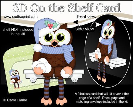 3D on the Shelf Card Kit - Christmas Little Hoot Owl