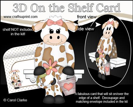 3D on the Shelf Card Kit - Milly Moo Cow