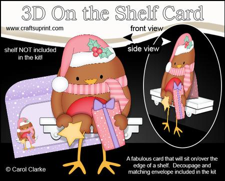 3D on the Shelf Card Kit - Christmas Bobbin Robin