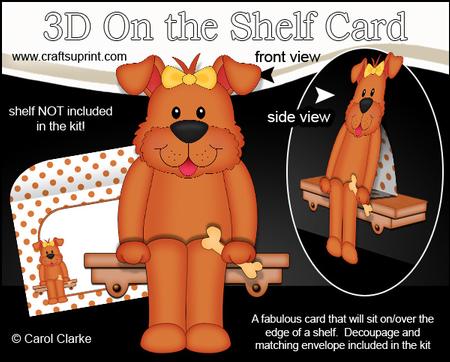 3D on the Shelf Card Kit - Little Dog Rose