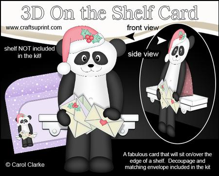 3D on the Shelf Card Kit - Christmas Panda Su Ling