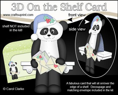 3D on the Shelf Card Kit - Christmas Panda Chi Chi
