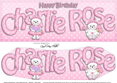 Large Dl Birthday Charlie-rose Teddies 3D Decoupage