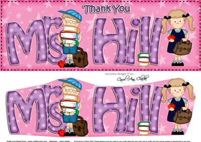 Large Dl Boyz Girlz Thank You Mrs Hill 3D Decoupage