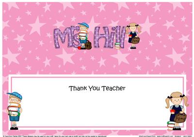 Large Dl Boyz Girlz Thank You Mrs Hill Insert