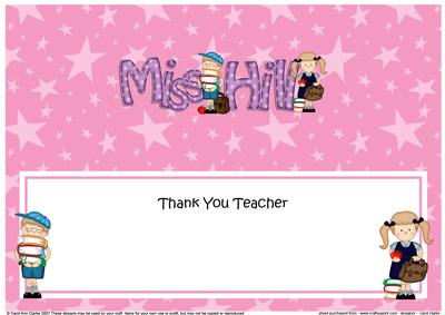 Large Dl Boyz Girlz Thank You Miss Hill Insert