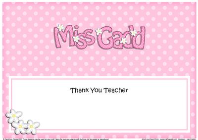 Large Dl Dots & Flowers Thank You Miss Gadd Insert