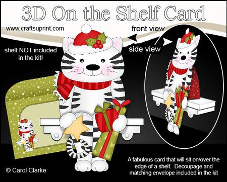 3D on the Shelf Card Kit - Christmas Cat Muffin
