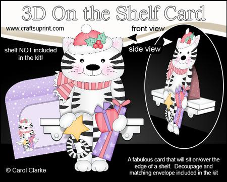 3D on the Shelf Card Kit - Christmas Cat Muffin