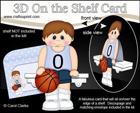 3D on the Shelf Card Kit - Little Basketball Player Rick