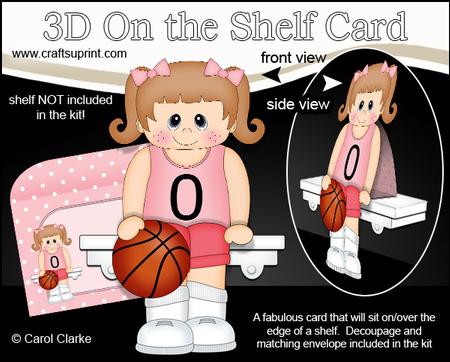 3D on the Shelf Card Kit - Little Basketball Player Jody