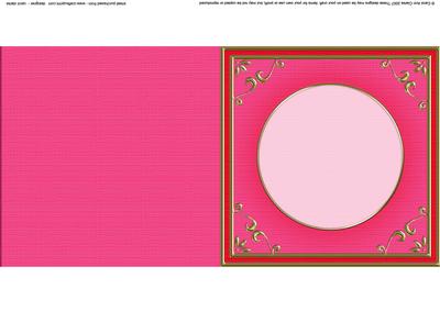 Square 'gold Metallic Frame' Card Front or Insert