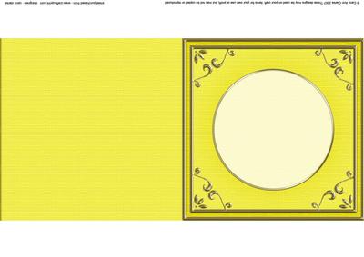 Square 'gold Metallic Frame' Card Front or Insert