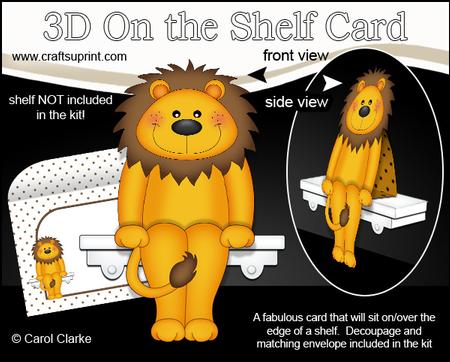3D on the Shelf Card Kit - Lloyd the Little Lion