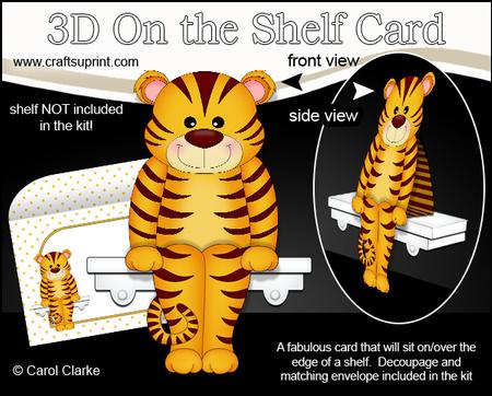 3D on the Shelf Card Kit - Tinker the Little Tiger