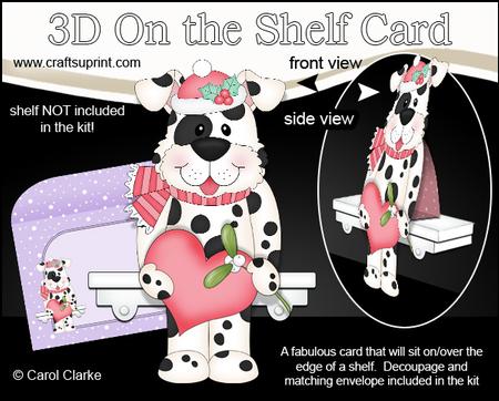 3D on the Shelf Card Kit - Christmas Spotty Dog