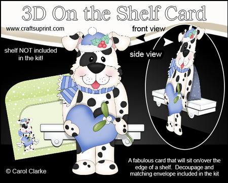 3D on the Shelf Card Kit - Christmas Spotty Dog